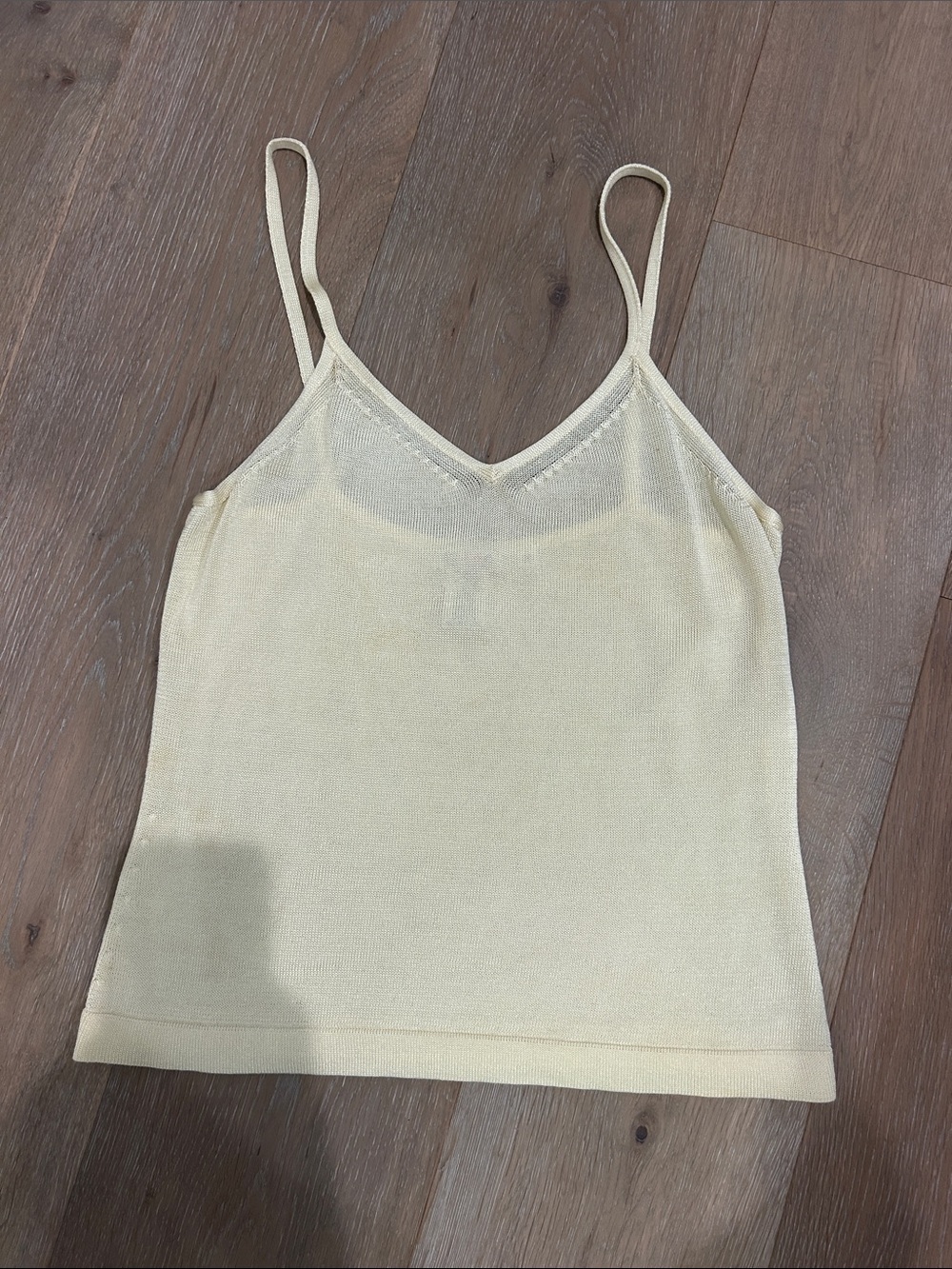 Isaac Mizrahi Cream V-Neck Knit Camisole Tank